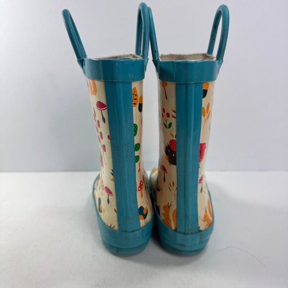 Oaki Toddler Rubber Rainboots Forest Animals Pattern sz 7 - Picture 5 of 9